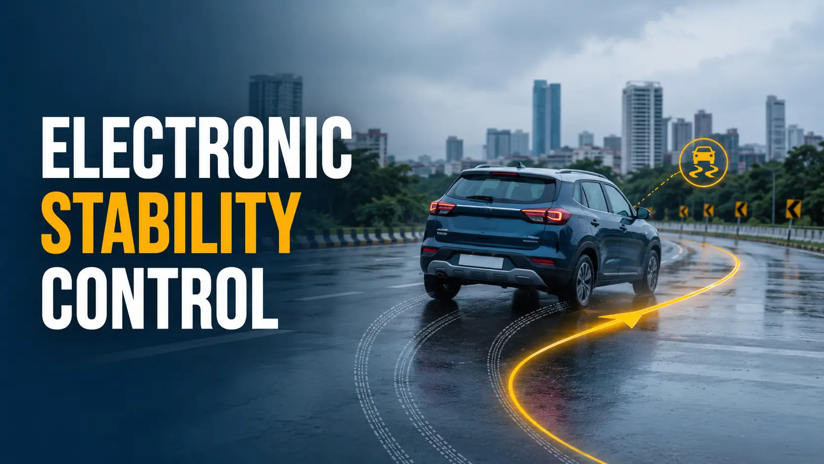 Electronic stability control in a car