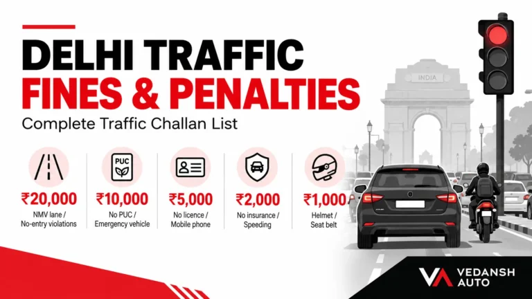 Delhi Traffic Fines & Penalties 2026: Complete List of Challans